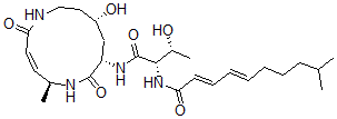 CAS#: 130743-09-8, (2E,4E)-N-[(2S,3R)-3-Hydroxy-1-[[(3Z,5S,8S,10S)-10-Hydroxy-5-Methyl-2,7-Dioxo-1,6-Diazacyclododec-3-En-8-Yl]Amino]-1-Oxobutan-2-Yl]-9-Methyldeca-2,4-Dienamide