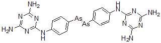 CAS 登录号：130772-99-5， N2-[4-[4-[(4,6-二氨基-1,3,5-三嗪-2-基)氨基]苯基]砷烷基亚基砷烷基苯基]-1,3,5-三嗪-2,4,6-三胺