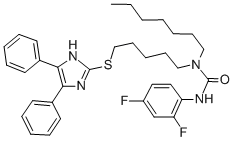 CAS#: 130804-35-2, 3-(2,4-Difluorophenyl)-1-[5-[[4,5-Di(Phenyl)-1H-Imidazol-2-Yl]Sulfanyl]Pentyl]-1-Heptylurea