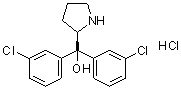 CAS 登录号：131180-59-1， 二(3-氯苯基)[(2R)-2-吡咯烷基]甲醇盐酸盐(1:1)