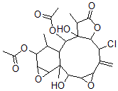 CAS#: 131400-39-0, (3R-(3R*,3aR*,4S*,4aS*,5R*,6R*,6aS*,7aR*,7bS*,8R*,8aS*,9aR*,11S*,11aR*))-4,6-bis(acetyloxy)-11-chlorotetradecahydro-3a,8-dihydroxy-3,5,7b-trimethyl-10-methylene-Oxireno(7,8)oxireno(3',4')benzo(1',2':4,5)cyclodeca(1,2-b)furan-2(3H)-one