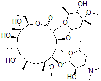 CAS 登录号：131791-18-9， (3R,4S,5S,6R,7R,9R,10S,11S,12R,13S,14R)-6-[(2S,3R,4S,6R)-4-二甲基氨基-3-羟基-6-甲基四氢吡喃-2-基]氧基-14-乙基-10,12,13-三羟基-4-[(2R,4R,5S,6S)-5-羟基-4-甲氧基-4,6-二甲基四氢吡喃-2-基]氧基-7-甲氧基-3,5,7,9,11,13-六甲基-1-氧杂环十四烷-2-酮
