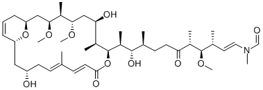 CAS#: 132368-19-5, N-[(E,3R,4R,5R,9S,10S,11S)-11-[(1S,3S,4S,5S,7R,8S,9S,12E,17S,19S)-7,17-Dihydroxy-3,5-Dimethoxy-4,8,14-Trimethyl-11-Oxo-10,23-Dioxabicyclo[17.3.1]Tricosa-12,14,20-Trien-9-Yl]-10-Hydroxy-4-Methoxy-3,5,9-Trimethyl-6-Oxododec-1-Enyl]-N-Methylformamide