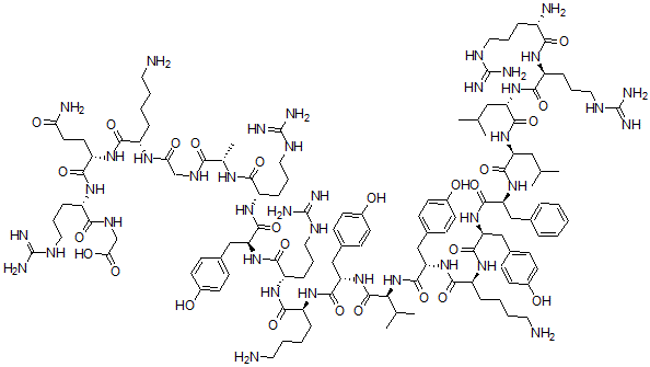 CAS 登录号：132523-75-2， L-精氨酰-L-精氨酰-L-亮氨酰-L-亮氨酰-L-苯丙氨酰-L-酪氨酰-L-赖氨酰-L-酪氨酰-L-缬氨酰-L-酪氨酰-L-赖氨酰-L-精氨酰-L-酪氨酰-L-精氨酰-L-丙氨酰甘氨酰-L-赖氨酰-L-谷氨酰胺酰-L-精氨酰-甘氨酸