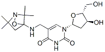 CAS 登录号：132723-74-1， 1-[(2R,4S,5R)-4-羟基-5-(羟基甲基)四氢呋喃-2-基]-5-[[(2,2,5,5-四甲基-6-氧杂-1-氮杂双环[2.1.1]己烷-4-基)氨基]甲基]嘧啶-2,4-二酮