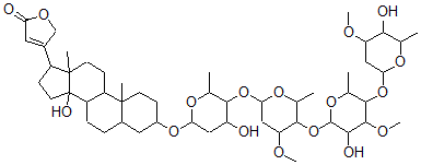 CAS#: 132741-68-5, 3-Uzarigenin-3-O-beta-cymaropyranosyl-(1-4)-O-beta-thevetopyranosyl-(1-4)-O-beta-cymaropyranosyl-(1-4)-O-beta digitoxopyranoside