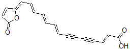CAS 登录号：132971-62-1， (2E,8E,10E,12E,14Z)-14-(5-氧代呋喃-2-亚基)十四碳-2,8,10,12-四烯-4,6-二炔酸