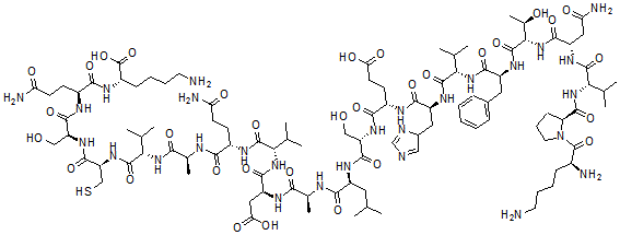 CAS#: 133080-20-3, L-Lysyl-L-Prolyl-L-Valyl-L-Asparaginyl-L-Threonyl-L-Phenylalanyl-L-Valyl-L-Histidyl-L-alpha-Glutamyl-L-Seryl-L-Leucyl-L-Alanyl-L-alpha-Aspartyl-L-Valyl-L-Glutaminyl-L-Alanyl-L-Valyl-L-Cysteinyl-L-Seryl-L-Glutaminyl-L-Lysine