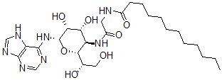 CAS#: 133397-76-9, N-[2-[[(2R,3R,4R,5R,6S)-2-[(1S)-1,2-Dihydroxyethyl]-4,5-Dihydroxy-6-(7H-Purin-6-Ylamino)Oxan-3-Yl]Amino]-2-Oxoethyl]Dodecanamide