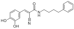 CAS 登录号：133550-41-1， (2E)-2-氰基-3-(3,4-二羟基苯基)-N-(4-苯基丁基)-2-丙烯酰胺