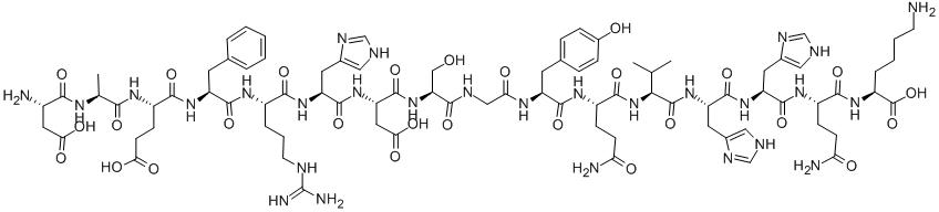 CAS#: 133605-53-5, L-alpha-Aspartyl-L-Alanyl-L-alpha-Glutamyl-L-Phenylalanyl-L-Arginyl-L-Histidyl-L-alpha-Aspartyl-L-Serylglycyl-L-Tyrosyl-L-Glutaminyl-L-Valyl-L-Histidyl-L-Histidyl-L-Glutaminyl-L-Lysine