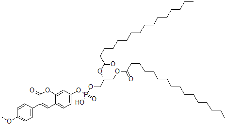 CAS 登录号：133640-28-5， [(2R)-1-棕榈酰氧基-3-[羟基-[3-(4-甲氧基苯基)-2-氧代苯并吡喃-7-基]氧基磷酰]氧基丙-2-基]棕榈酸酯