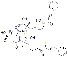 CAS 登录号：133705-25-6， (2S)-2-[[3-羧基-3-羟基-5-[[(2S)-1-羟基-6-[羟基-[(E)-3-苯基丙-2-烯酰基]氨基]-2-甲基-1-氧代己烷-2-基]氨基]-5-氧代戊酰]氨基]-6-[羟基-[(E)-3-苯基丙-2-烯酰基]氨基]-2-甲基己酸