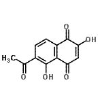 CAS 登录号：13378-90-0， 6-乙酰基-2,5-二羟基-1,4-萘醌