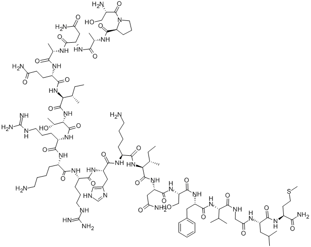 CAS 登录号：133950-47-7， L-丝氨酰-L-脯氨酰-L-丙氨酰-L-天冬氨酰胺酰-L-丙氨酰-L-谷氨酰胺酰-L-异亮氨酰-L-苏氨酰-L-精氨酰-L-赖氨酰-L-精氨酰-L-组氨酰-L-赖氨酰-L-异亮氨酰-L-天冬氨酰胺酰-L-丝氨酰-L-苯丙氨酰-L-缬氨酰甘氨酰-L-亮氨酰-L-蛋氨酰胺