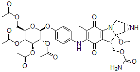 CAS 登录号：134136-38-2， N-(4-(2,3,4,6-四-O-乙酰基-D-吡喃葡萄糖基)氧基)苯基丝裂霉素C