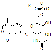 CAS 登录号：134268-92-1， [(2R,3S,4R,5R,6S)-5-乙酰氨基-3,4-二羟基-6-(4-甲基-1-氧代异苯并吡喃-7-基)氧基四氢吡喃-2-基]甲基硫酸酯钾盐