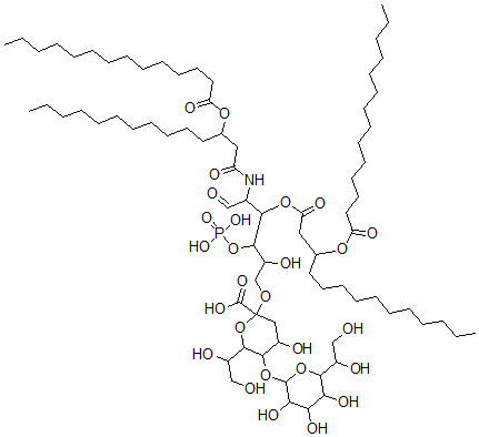 CAS#: 134404-00-5, 6-(1,2-Dihydroxyethyl)-5-[6-(1,2-Dihydroxyethyl)-3,4,5-Trihydroxyoxan-2-Yl]Oxy-4-Hydroxy-2-[2-Hydroxy-6-Oxo-3-Phosphonooxy-5-(3-Tetradecanoyloxytetradecanoylamino)-4-(3-Tetradecanoyloxytetradecanoyloxy)Hexoxy]Oxane-2-Carboxylic Acid