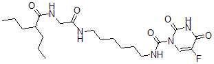 CAS 登录号：134460-39-2， 5-氟-2,4-二氧代-N-[6-[[2-(2-丙基戊酰氨基)乙酰基]氨基]己基]嘧啶-1-甲酰胺