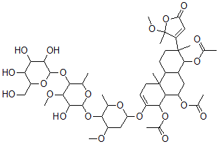 CAS#: 135247-45-9, [8,9-Diacetyloxy-7-[5-[3-Hydroxy-4-Methoxy-6-Methyl-5-[3,4,5-Trihydroxy-6-(Hydroxymethyl)Oxan-2-Yl]Oxyoxan-2-Yl]Oxy-4-Methoxy-6-Methyloxan-2-Yl]Oxy-2-(2-Methoxy-2-Methyl-5-Oxofuran-3-Yl)-2,4B-Dimethyl-1,3,4,4a,5,8,8a,9,10,10a-Decahydrophenanthren-1-Yl] Acetate