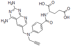 CAS 登录号：135423-84-6， (2S)-2-[[4-[(2,4-二氨基吡啶并[6,5-d]嘧啶-6-基)甲基-丙-2-炔基氨基]苯甲酰基]氨基]戊烷二酸