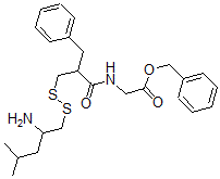 CAS 登录号：135949-54-1， 2-[[2-[(2-氨基-4-甲基戊基)二硫基甲基]-3-苯基丙酰基]氨基]乙酸苯甲酯