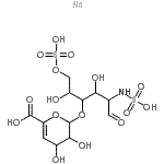 CAS 登录号：136098-05-0， 2-脱氧-4-O-(4-脱氧己-4-烯吡喃糖基)-2-(磺基氨基)-己糖6-(氢硫酸盐)钠盐(1:1)