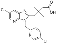 CAS 登录号:136122-46-8, 4-(3-((4-氯苯基)甲基)-6-氯咪唑并(4,5-b)吡啶-2-基)-3,3-二甲基丁酸
