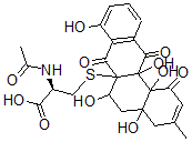 CAS#: 136286-50-5, (2R)-3-[(4a,6,8,12a,12b-Pentahydroxy-3-Methyl-1,7,12-Trioxo-5,6-Dihydro-4H-Benzo[a]Anthracen-6alpha-Yl)Sulfanyl]-2-Acetamidopropanoic Acid