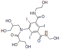 CAS#: 136880-97-2, 5-(2,3-Dihydroxypropanoyl-(2,3-Dihydroxypropyl)Amino)-N-(2-Hydroxyethyl)-N'-(Hydroxymethyl)-2,4,6-Triiodobenzene-1,3-Dicarboxamide
