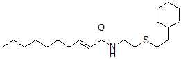 CAS 登录号：137089-36-2， (E)-N-[2-(2-环己基乙基硫基)乙基]癸-2-烯酰胺