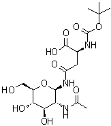 CAS#: 137255-40-4, 2-Acetamido-2-Deoxy-N-(N-{[(2-Methyl-2-Propanyl)Oxy]Carbonyl}-L-beta-Aspartyl)-beta-D-Glucopyranosylamine