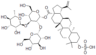 CAS#: 137553-03-8, 3-Betulinic acid 3-O-sulfate 28-O-(rhamnopyranosyl(1-4)-O-glucopyranosyl(1-6))-glucopyranoside