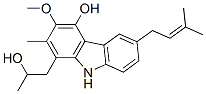 CAS 登录号：137767-82-9， 1-(2-羟基丙基)-3-甲氧基-2-甲基-6-(3-甲基丁-2-烯基)-9H-咔唑-4-醇