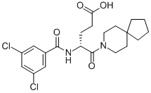 CAS 登录号：137795-35-8， (4R)-5-(8-氮杂螺[4.5]癸烷-8-基)-4-[(3,5-二氯苯甲酰基)氨基]-5-氧代戊酸
