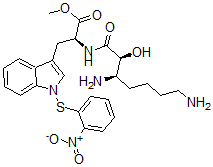 CAS 登录号：138257-79-1， (2S)-2-[[(2S,3R)-3,7-二氨基-2-羟基庚酰]氨基]-3-[1-(2-硝基苯基)硫基吲哚-3-基]丙酸甲酯