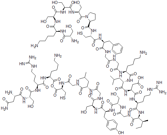 CAS 登录号：138506-90-8， N-(N-(N2-L-丝氨酰-L-赖氨酰)-L-丝氨酰)-2alpha-内-L-脯氨酸-7-L-赖氨酸-8-L-亮氨酸-13-L-丝氨酸-14-L-酪氨酸-21alpha-L-精氨酸-21B-L-赖氨酸-房肽素-21(小鼠还原)