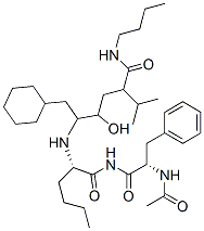 CAS 登录号：138571-29-6， (2S,5S)-5-[[(2S)-1-[[(2S)-2-乙酰氨基-3-苯基丙酰基]氨基]-1-氧代己烷-2-基]氨基]-N-丁基-6-环己基-4-羟基-2-丙-2-基己酰胺
