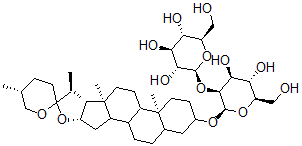 CAS 登录号：138831-68-2， 菝葜配基 3-O-(beta-D-吡喃葡萄糖基 1-2)-beta-D-吡喃甘露糖苷