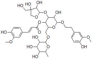 CAS#: 138989-16-9, [4-[3,4-Dihydroxy-4-(Hydroxymethyl)Oxolan-2-Yl]Oxy-5-Hydroxy-6-[2-(4-Hydroxy-3-Methoxyphenyl)Ethoxy]-2-[(3,4,5-Trihydroxy-6-Methyloxan-2-Yl)Oxymethyl]Oxan-3-Yl] (E)-3-(4-Hydroxy-3-Methoxyphenyl)Prop-2-Enoate