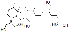 CAS 登录号：139039-72-8， (2E)-2-[(E)-7-[3-(1,3-二羟基丙-2-亚基)-2-(3-羟基丙基)-1,6-二甲基环己基]-4-甲基庚-4-烯亚基]-6-甲基庚烷-1,5,6-三醇