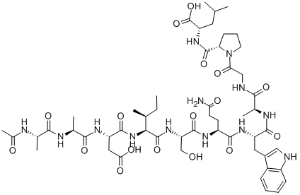 CAS 登录号：140158-49-2， N-(1-(N-(N-(N-(N2-(N-(N-(N-(N-(N-乙酰基-L-丙氨酰)-L-丙氨酰)-L-alpha-天冬氨酰)-L-异亮氨酰)-L-丝氨酰)-L-谷氨酰胺酰)-L-色氨酰)-L-丙氨酰)甘氨酰)-L-脯氨酰)-L-亮氨酸