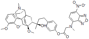 CAS 登录号：140164-88-1， N-甲基-N-(7-硝基-4-苯并呋咱基)-甘氨酸 4-[3-[[5a,7a(R)]-4,5-环氧-3,6-二甲氧基-17-甲基-6,14-乙烯桥吗喃-7-基]-3-羟基丁基]苯基酯