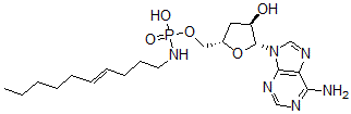 CAS 登录号：140686-45-9， [(2S,4R,5R)-5-(6-氨基嘌呤-9-基)-4-羟基四氢呋喃-2-基]甲氧基-N-[(E)-癸-4-烯基]氨基磷酸
