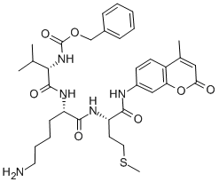 CAS#: 141223-71-4, N-[(Phenylmethoxy)Carbonyl]-L-Valyl-L-Lysyl-N-(4-Methyl-2-Oxo-2H-1-Benzopyran-7-Yl)-L-Methioninamide