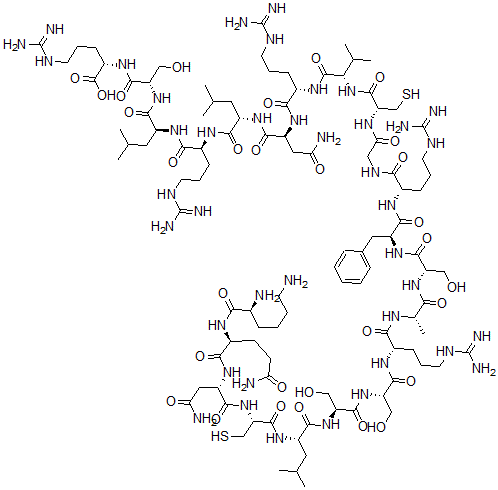 CAS#: 141627-61-4, L-Lysyl-L-glutaminyl-L-asparaginyl-L-cysteinyl-L-leucyl-L-seryl-L-seryl-L-arginyl-L-alanyl-L-seryl-L-phenylalanyl-L-arginylglycyl-L-cysteinyl-L-valyl-L-arginyl-L-asparaginyl-L-leucyl-L-arginyl-L-leucyl-L-seryl-L-arginine