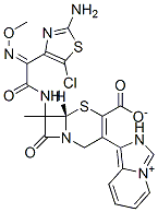 CAS 登录号：141912-84-7， (6S,7S)-7-[[(2E)-2-(2-氨基-5-氯-1,3-噻唑-4-基)-2-甲氧基亚氨基乙酰基]氨基]-3-(咪唑并[3,4-a]吡啶-4-鎓-2-基甲基)-8-氧代-5-硫杂-1-氮杂双环[4.2.0]辛-2-烯-2-羧酸酯