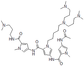 CAS#: 142155-06-4, 4-[(4-Acetamido-1-Methylpyrrole-2-Carbonyl)Amino]-1-[5-(Bis(3-Dimethylaminopropyl)Amino)Pentyl]-N-[5-(3-Dimethylaminopropylcarbamoyl)-1-Methylpyrrol-3-Yl]Pyrrole-2-Carboxamide