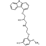 CAS 登录号：142227-51-8， 3-(2-{[3-(9H-咔唑-4-基氧基)-2-羟基丙基]氨基}乙氧基)-4-甲氧基苯酚