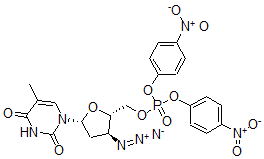 CAS 登录号：142629-84-3， [(2S,3S,5R)-3-叠氮基-5-(5-甲基-2,4-二氧代嘧啶-1-基)四氢呋喃-2-基]甲基二(4-硝基苯基)磷酸酯